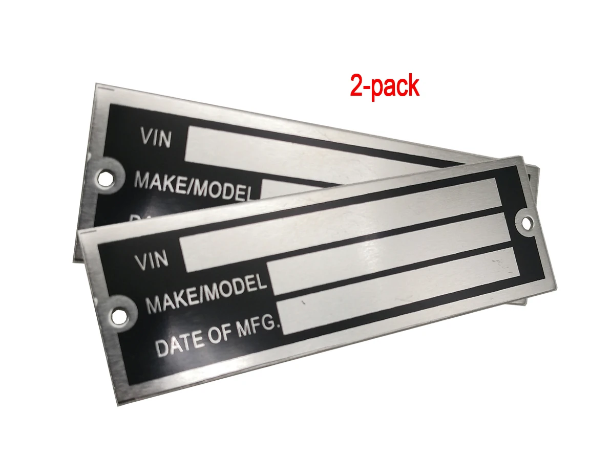 2-PACK VEHICLE TRUCK BOAT Trailer Blank VIN & Weight AXLE Chassis Plate 100mm x 33mm Identification Number