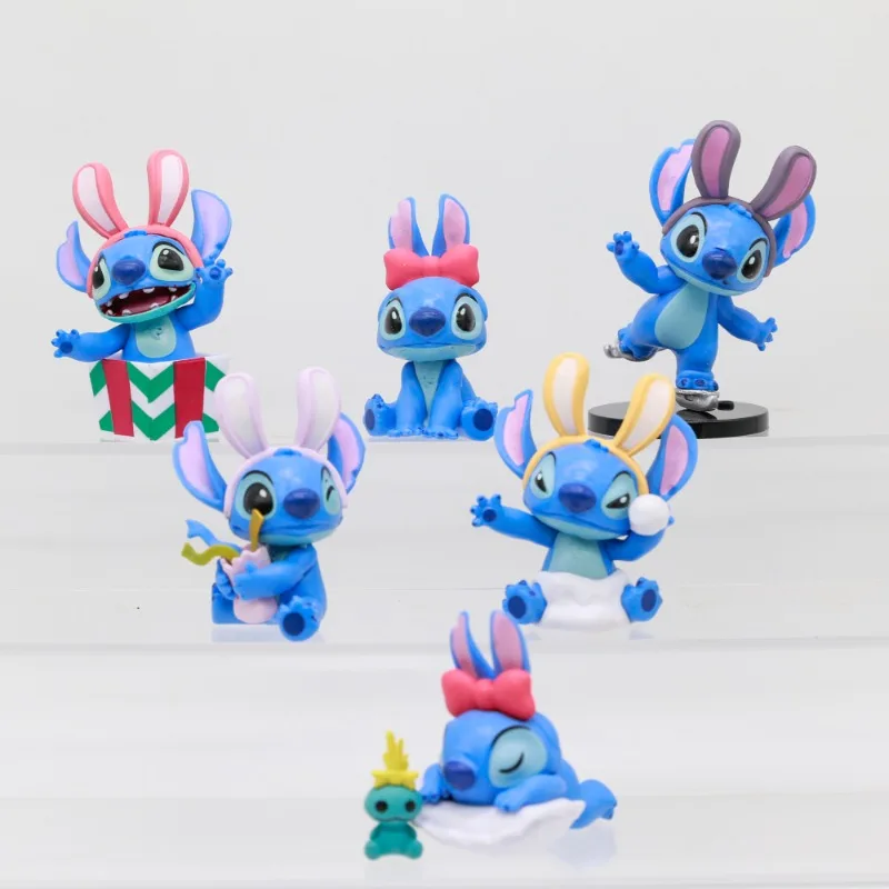 

Disney Lilo & Stitch слепая коробка игрушки милый кролик зимняя стежка аниме фигурка кукла модель коллекционные украшения подарки для детей