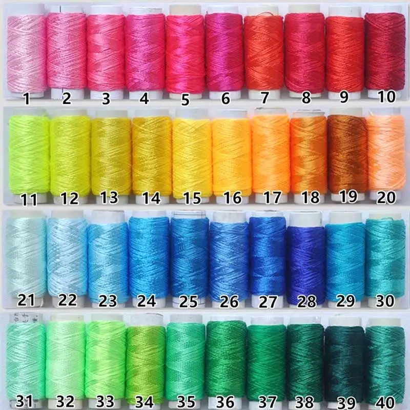 Hilo de seda de 3 capas: bordado, envoltura de seda y hilo de borlas para proyectos hechos a mano como bolas de Temari y flores de seda
