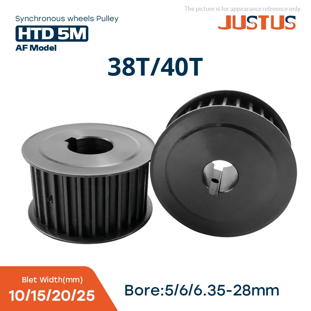 HTD 5M 38T/40 Teeth Black Steel Synchronous Wheels Bore 8-28mm  for 10/15/20/25mm Width Belt Used In Linear Pulley 5GT