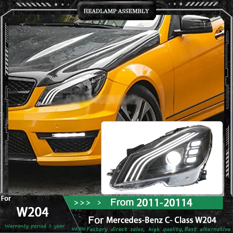 

Автомобильные передние фары для Benz W204 светодиодные фары 2011 2012 2013 2014 C-Class C200 C260 DRL сигнальные фары автомобильные аксессуары
