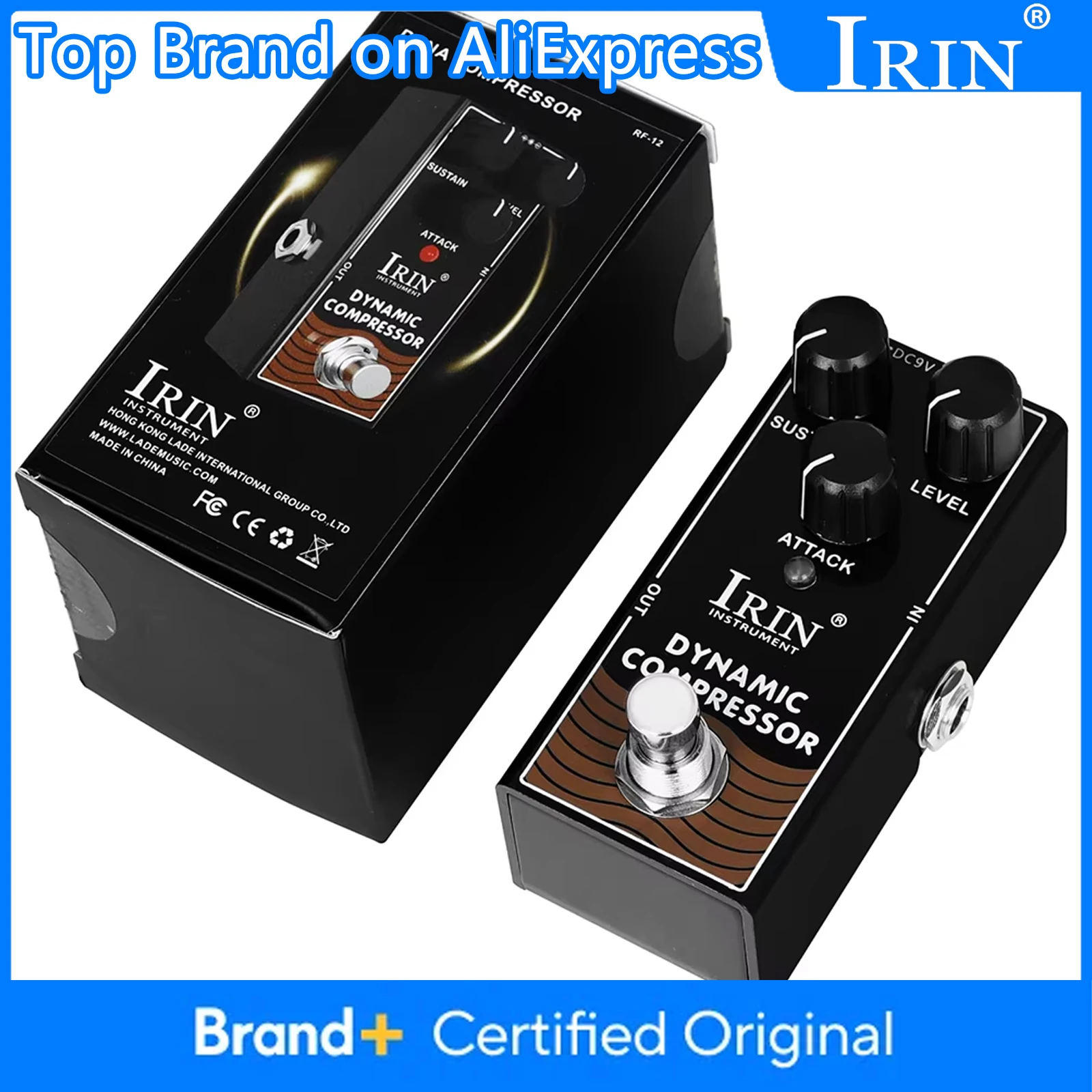 

IRIN RF-12 динамический компрессор, педаль эффектов для гитары, низкий уровень шума, классический компрессорный эффект, True Bypass, педаль для электрогитары, бас-гитары