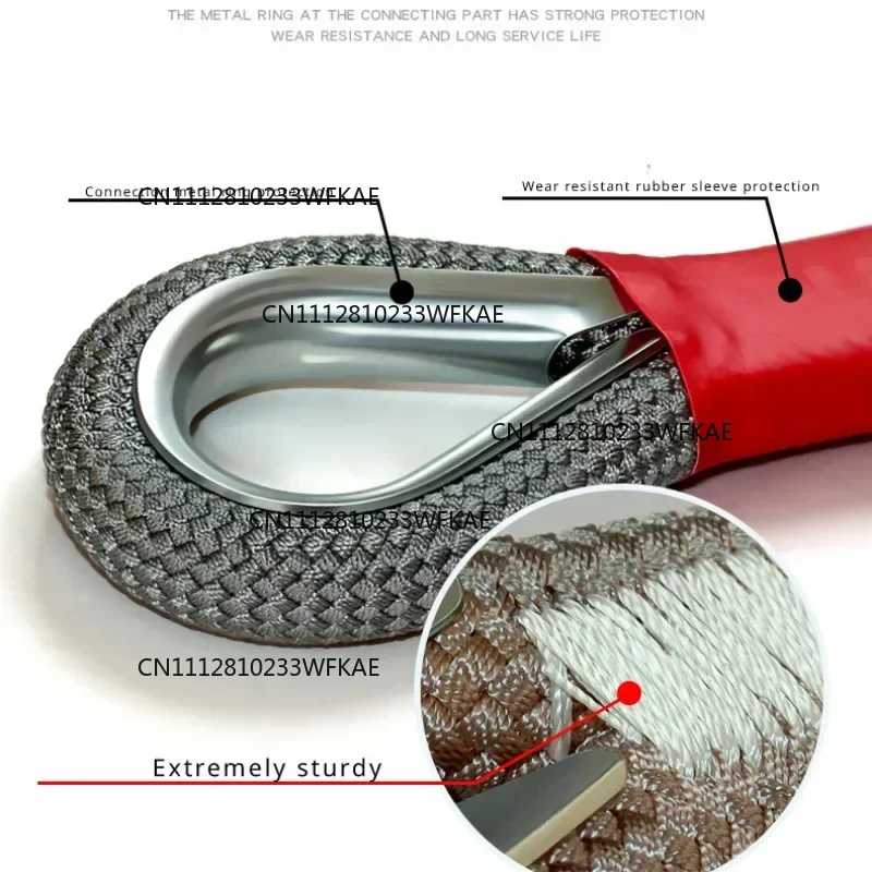 20 Ton Heavy Duty Towing Rope Upgraded Wear Resistant Off-Road Traction Strap Car Emergency Rescue Tow Rope