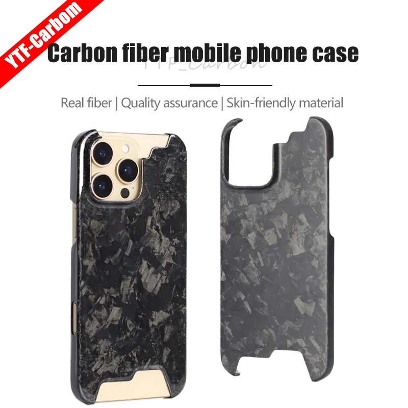 

YTF-carbon real carbon fiber phone case For iphone 16 PRO MAX case forged pattern design explosion-proof back shell 16PRO