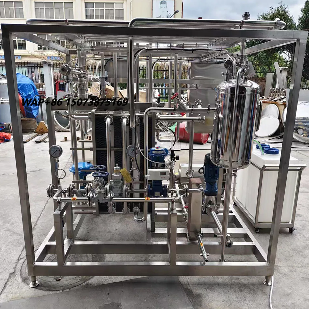 Milk pasteurizer and homogenizer with CIP cleaning system
