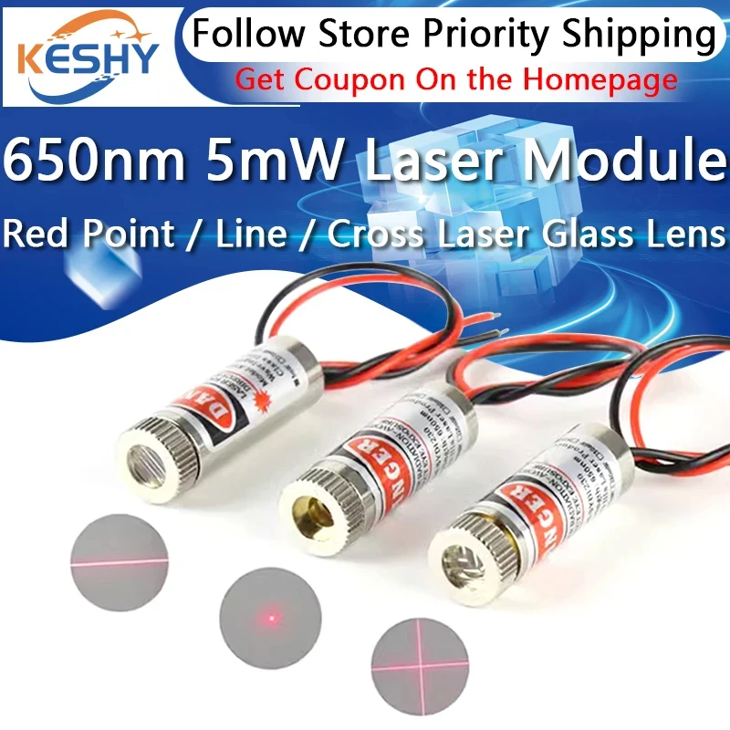 650nm 5mW Czerwony punkt / linia / krzyż Moduł lasera Głowica szklana Soczewka z możliwością ustawiania ostrości Regulowana głowica diody laserowej Klasa przemysłowa — zdjęcie produktu 6