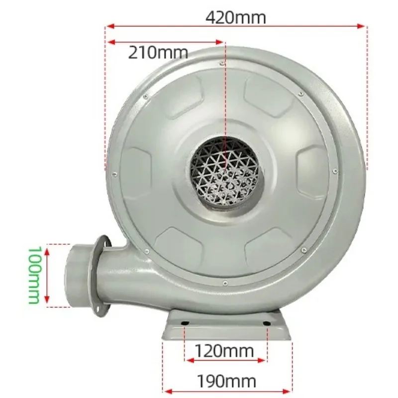 220V Industrial Centrifugal Blower - High-Pressure Dust Extraction for Woodworking & Laser Engraving Workshops