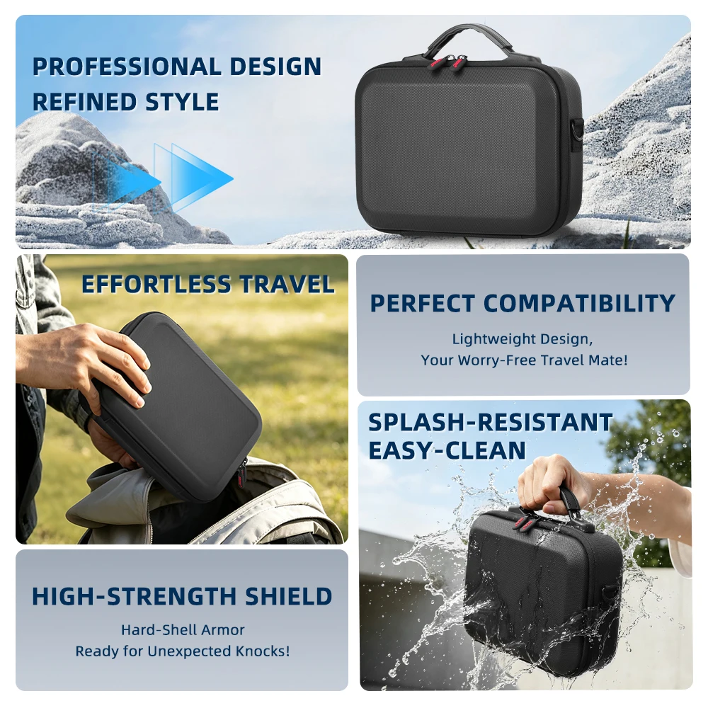 Hartschalen-Tragetasche für Insta360 X6 Stoßfeste EVA-Kamera-Aufbewahrungstasche Schultertasche Selfie-Stick Akku Reisezubehör – Detail 2