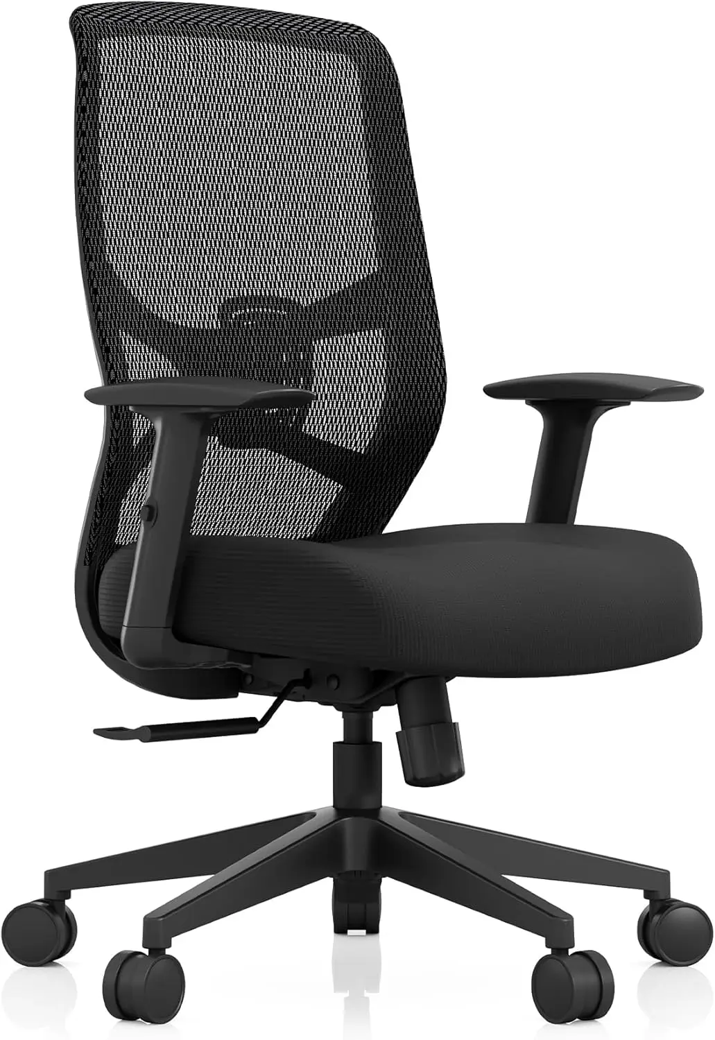 Office Use, Mesh, Black Executive Task Chair - Built - in Lumbar Support, Height - Adjustable Ergonomic
