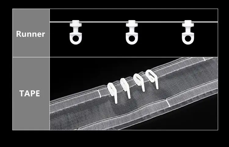 Silent S Fold Wave Curtain Track Pulley System Rail Line Runner Kabelrad Rollenhaken für Heimdekoration – Detail 3