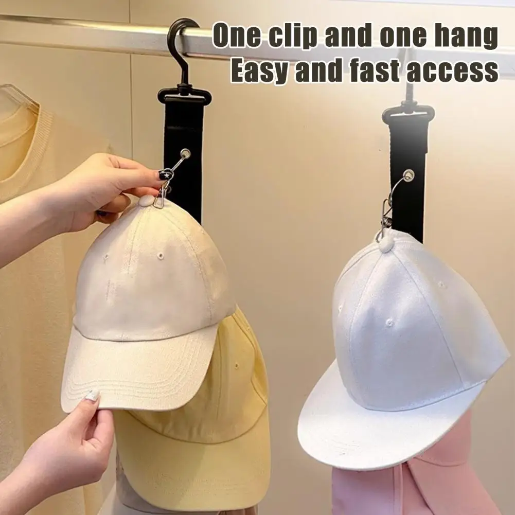 

Cap Holder for Cupboard Baseball Cap Hanger with 8 Clips Wall Vertical Hat Organizer for Wardrobe Sports Caps Hats Storage