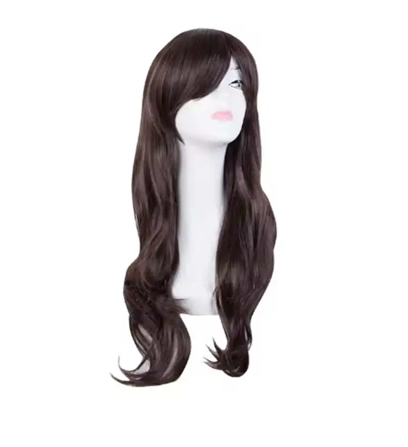 Cos-play Wig Fei-Show Synthetic Heat Resistant Fiber Long Wavy Dark Blue Hair Costume Cartoon Women Peruca Party Salon Hairpiece