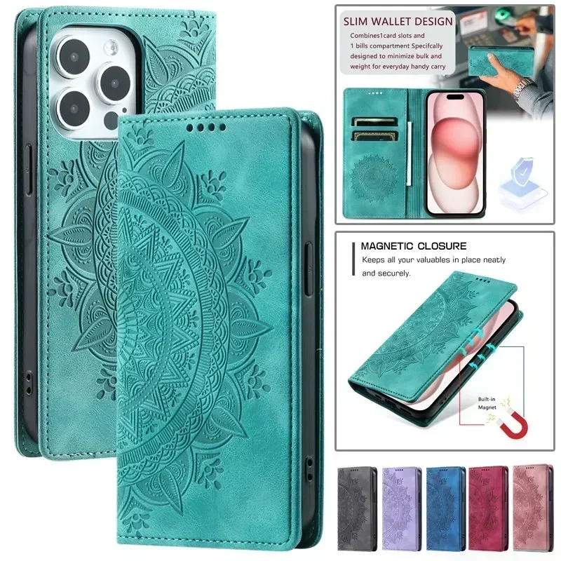 Funda de cuero con tapa magnética para iPhone, 15, 14, 13, 12, 11 Pro Max, X, XS, XR, 7, 8, 6 Plus, SE 2022, billetera con ranuras para tarjetas, funda para libro de teléfono