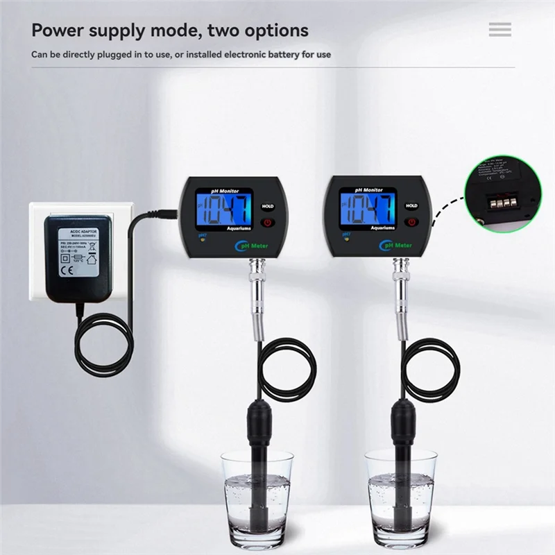 -Y66A Digital Ph Meter Aquarium Drinking Water Online PH Monitor Professional Accurate Water Quality Tester EU Plug