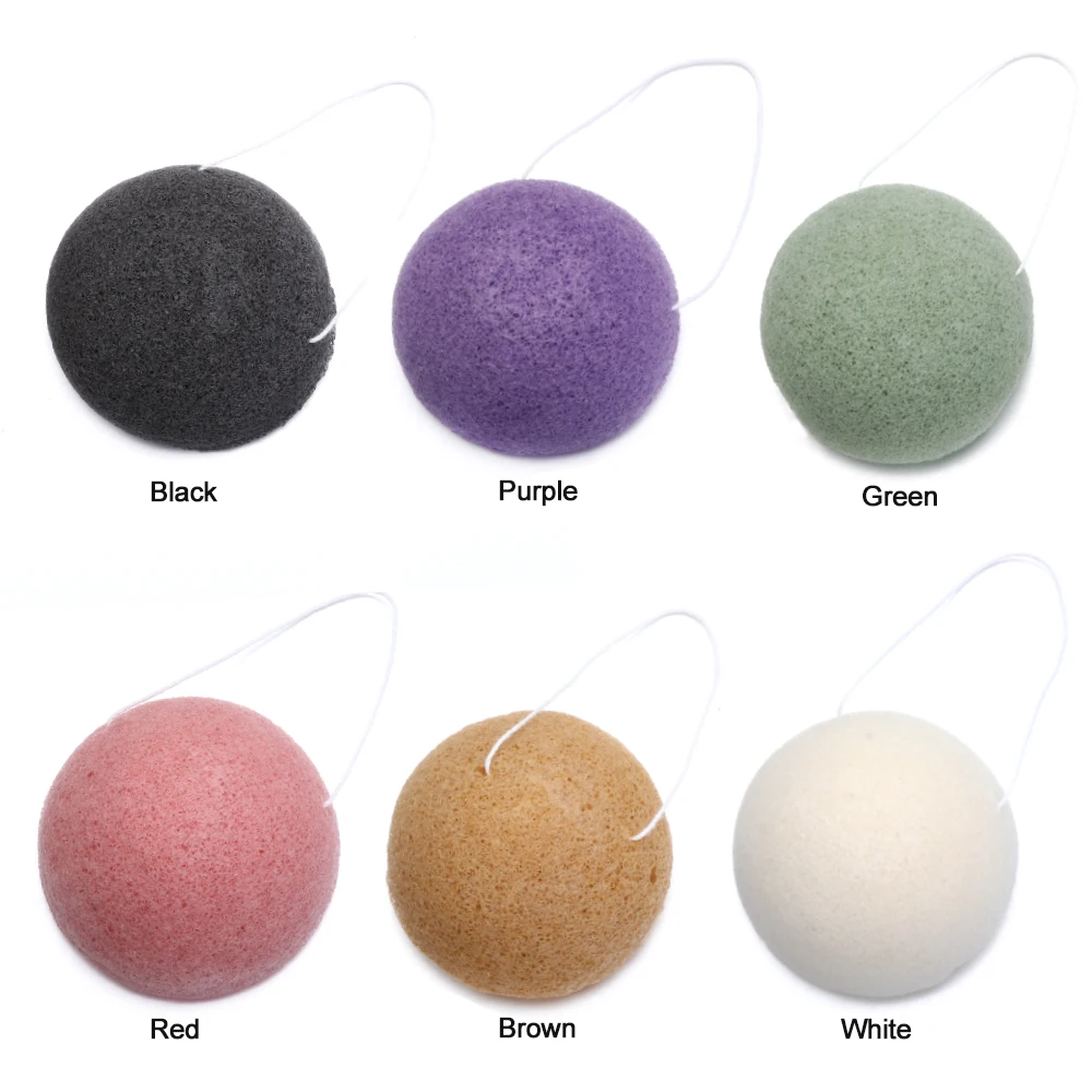 Konjac Sponge for Washing Face Round konjac konnyaku sponge Facial Cleansing Exfoliator Bathing Puff Face Wash Puff