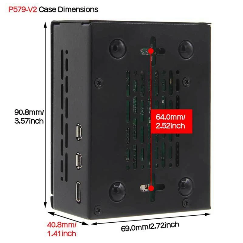 

X1015 for Pi PCIE to M.2 NVME SSD Expansion Board with Case Support NVMe M.2 SSD HailoAI Module for RPI 5-ABVK