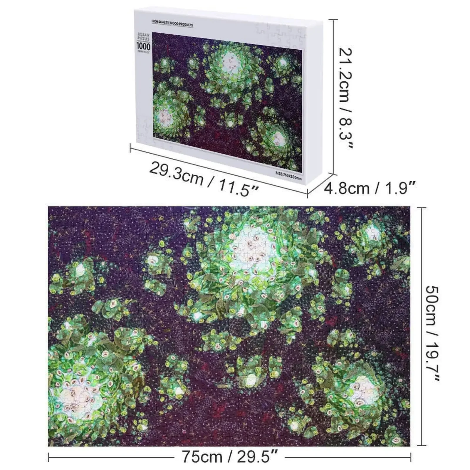 Puzzle fractale di frutta e verdura Puzzle in legno con foto opere d'arte personalizzate