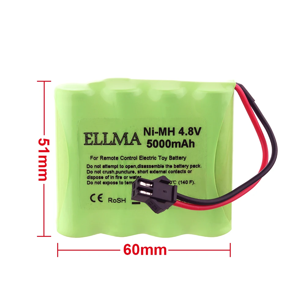 3,6 V/4,8 V/6V/7,2 V/8,4 V/9,6 V 5000mAh Akku oder Nimh aa Akku für RC Spielzeug Autos Panzer Roboter Waffen Boote