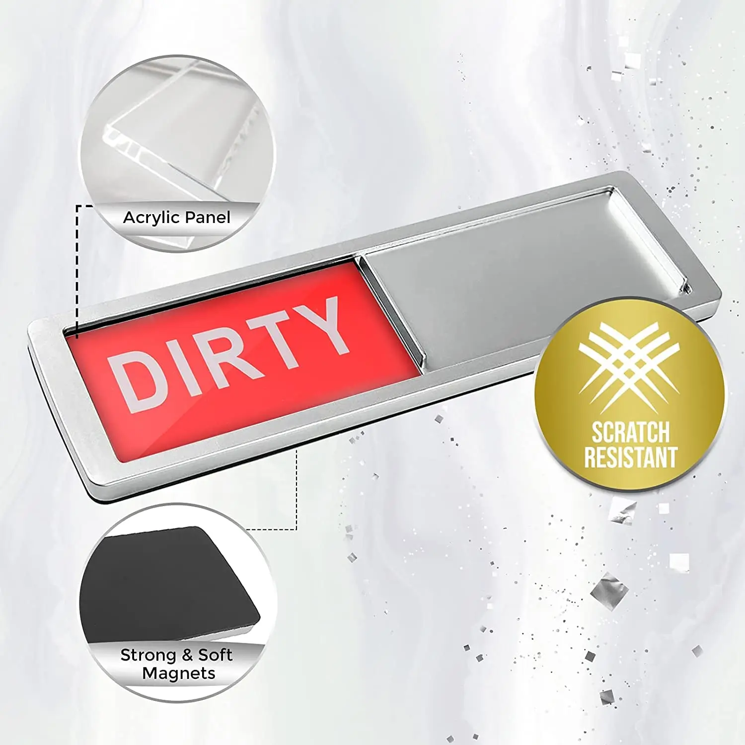 

Premium Clean Dirty Dishwasher Magnet Dirty Clean Sign for Dishwasher Easy to Read and Strong Slide for Changing Signs Heavy Dut