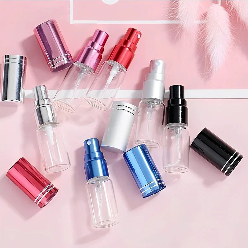 5/10ml 10Pcs Empty Perfume Spray Bottle Transparent Glass Perfume Atomizer Cosmetic Container Mini Travel Refillable Bottle