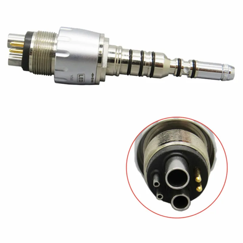 Factory K Type Fiber Optic Handpiece LED Coupler 6 Holes Quick Coupling Coupler Adaptor Dental Handpiece Spare Parts