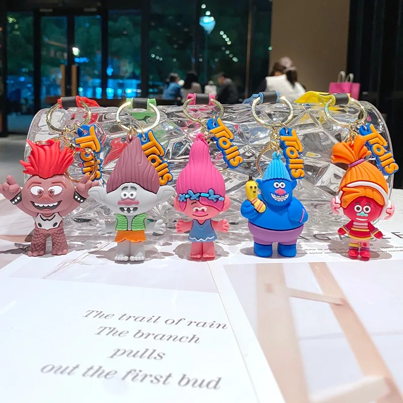 New Creative Cartoon Trolls Doll Keychain Pendant Bag Car Key Chain Accessories Gift Promotion