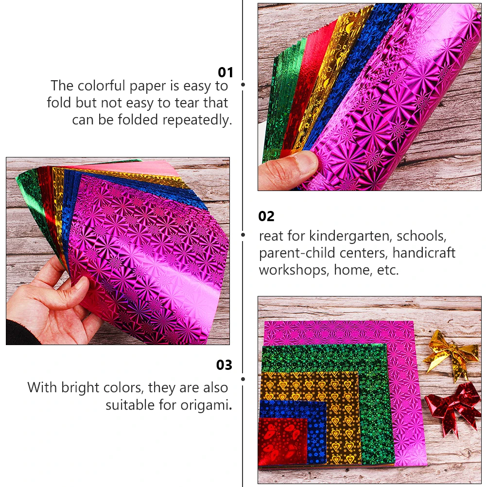 100 قطعة من ورق اوريغامي اللامع الملون القابل للطي للحرف اليدوية DIY زينة عيد الميلاد اليدوية ورق الحرف اليدوية