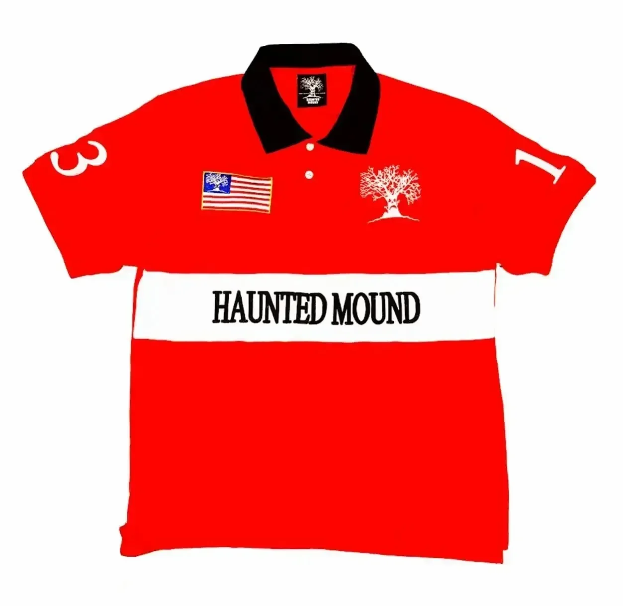 Haunted mound vintage azul polo camisa y2k t camisa dos homens hip