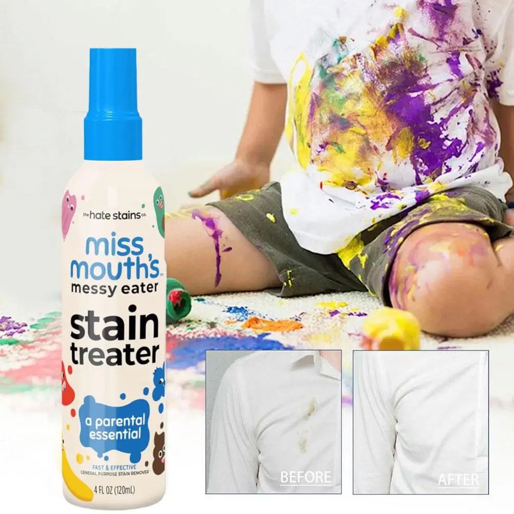 120ml Fabric Stain Remover Spray Yellow Removal Dust Bleached Decontamination Treater Spray Spot Remover Laundry Spray