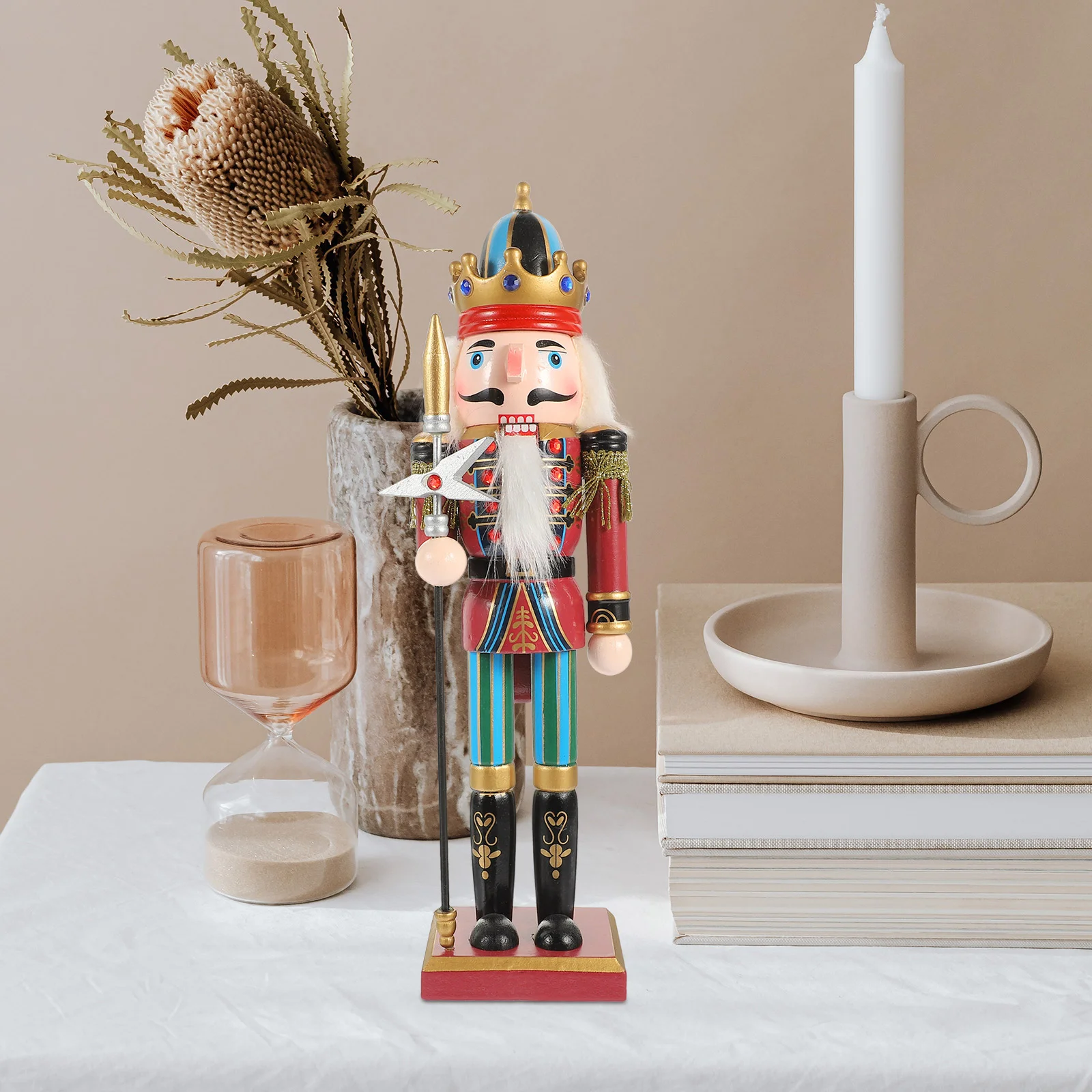 

Nutcracker Soldier Christmas Tree Wooden for Xmas Traditional Sock Figurine Nutcrackers Figures Work Tall Gifts Decor