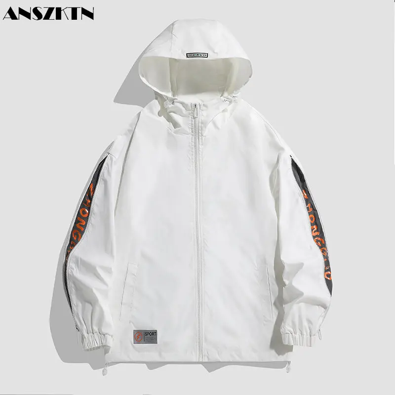 

ANSZKTN Men's spring style hooded coat jacket windbreaker hooded jacket