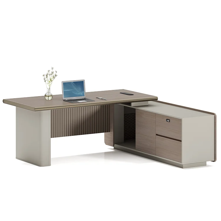 Contemporary Modern CEO Desks Office Furniture Made of Wood and Iron for Office Buildings