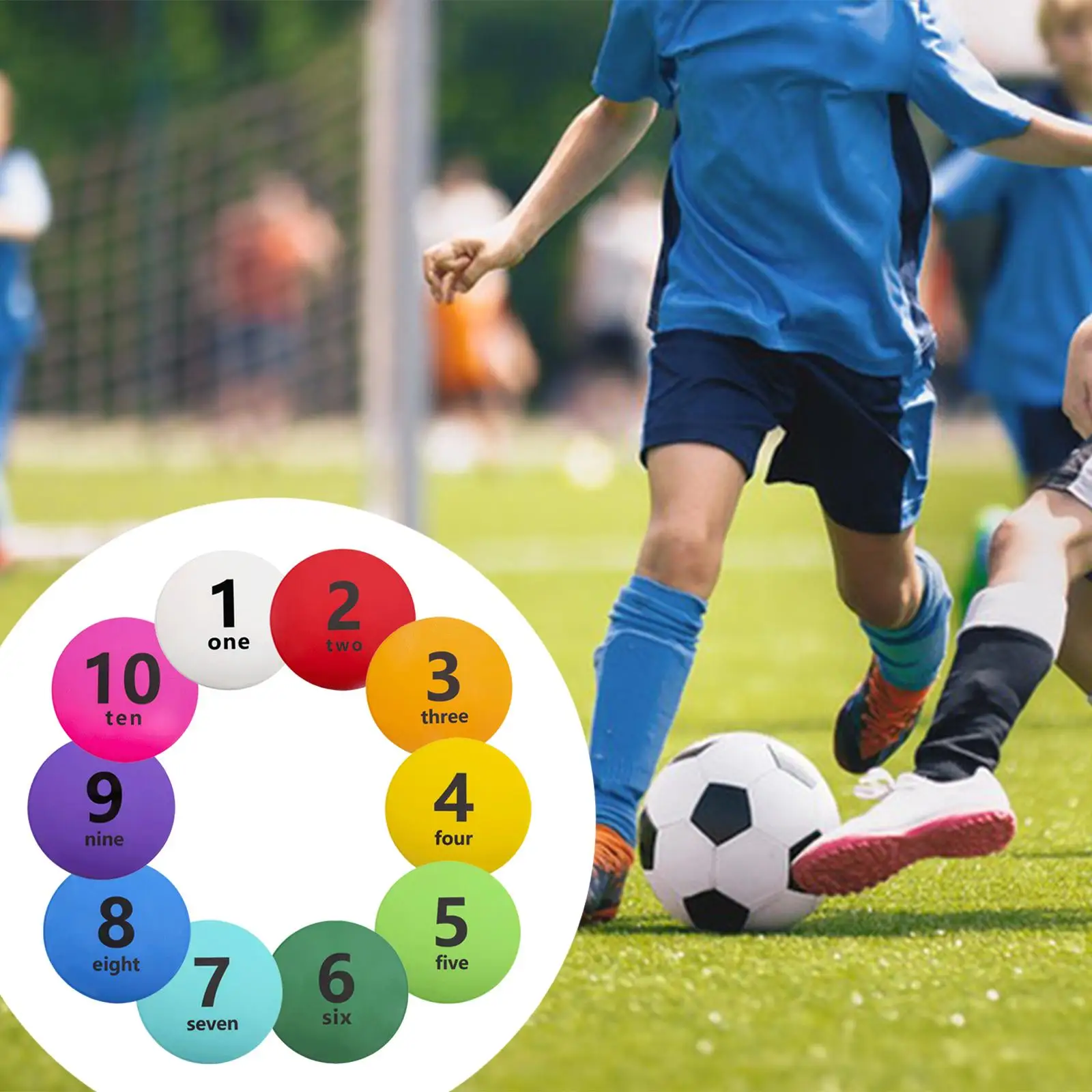 Numbered Floor Spots Marker Anti Slip Soccer Training PVC Pads Durability Accessory for Indoor Outdoor Play
