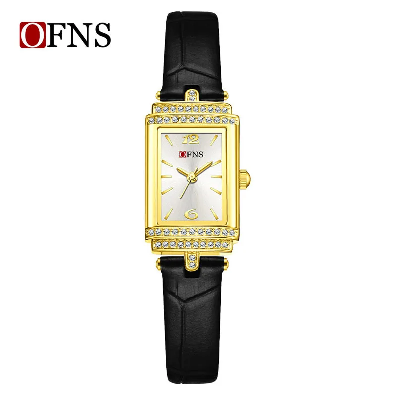 Fashion Ladies Square Quartz Watch Luxury Rhinestone Decor Trendy Waterproof Bracelet Design Wristwatch for Women