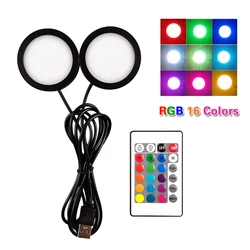 Led USB Spotlight 2 in One 6W 10W DC 5V RGB With Remote Jewelry Cabinet Showcase Counter Lamp Ceiling Mini Spot Light USB plug
