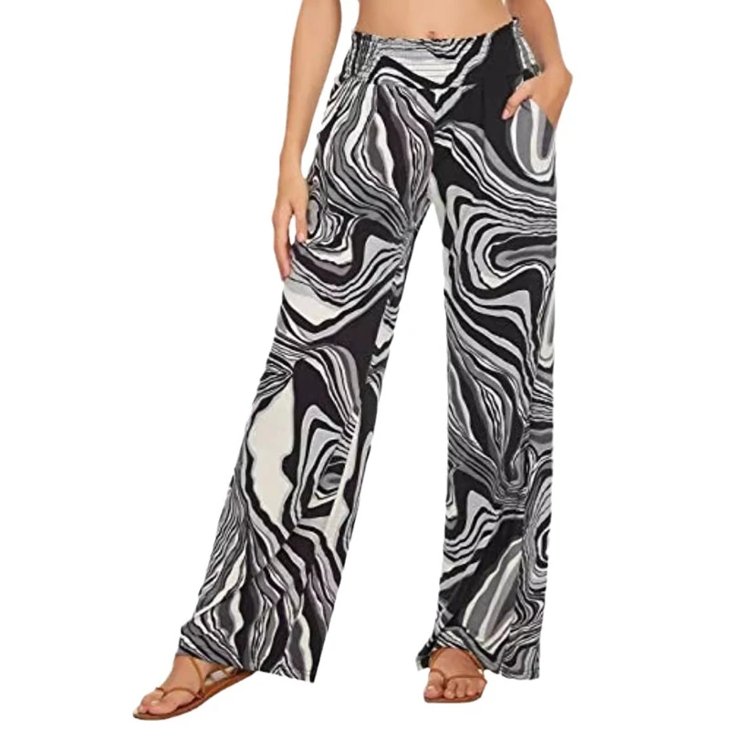 Women Patterns Printing Sexy Open Crotch Leggings Ankle-Length Wide Leg Pants Sporty Breathable Gym Fitness Crotchless Clubwear