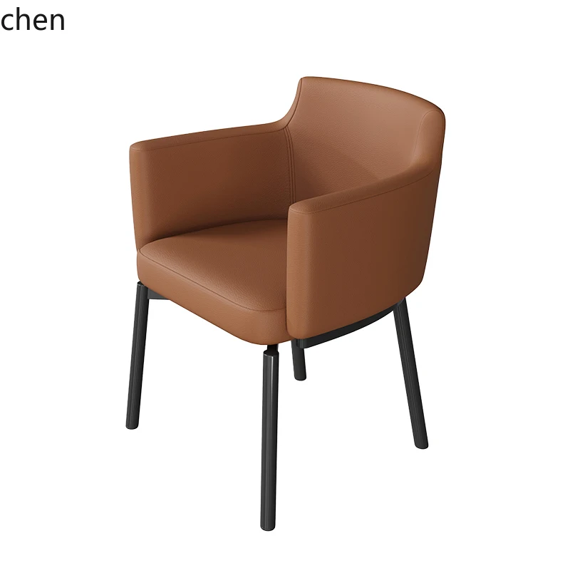 HT Modern Urban Rotatable Chair Light Luxury Backrest Leisure Negotiation High-end Restaurant Dining Chair