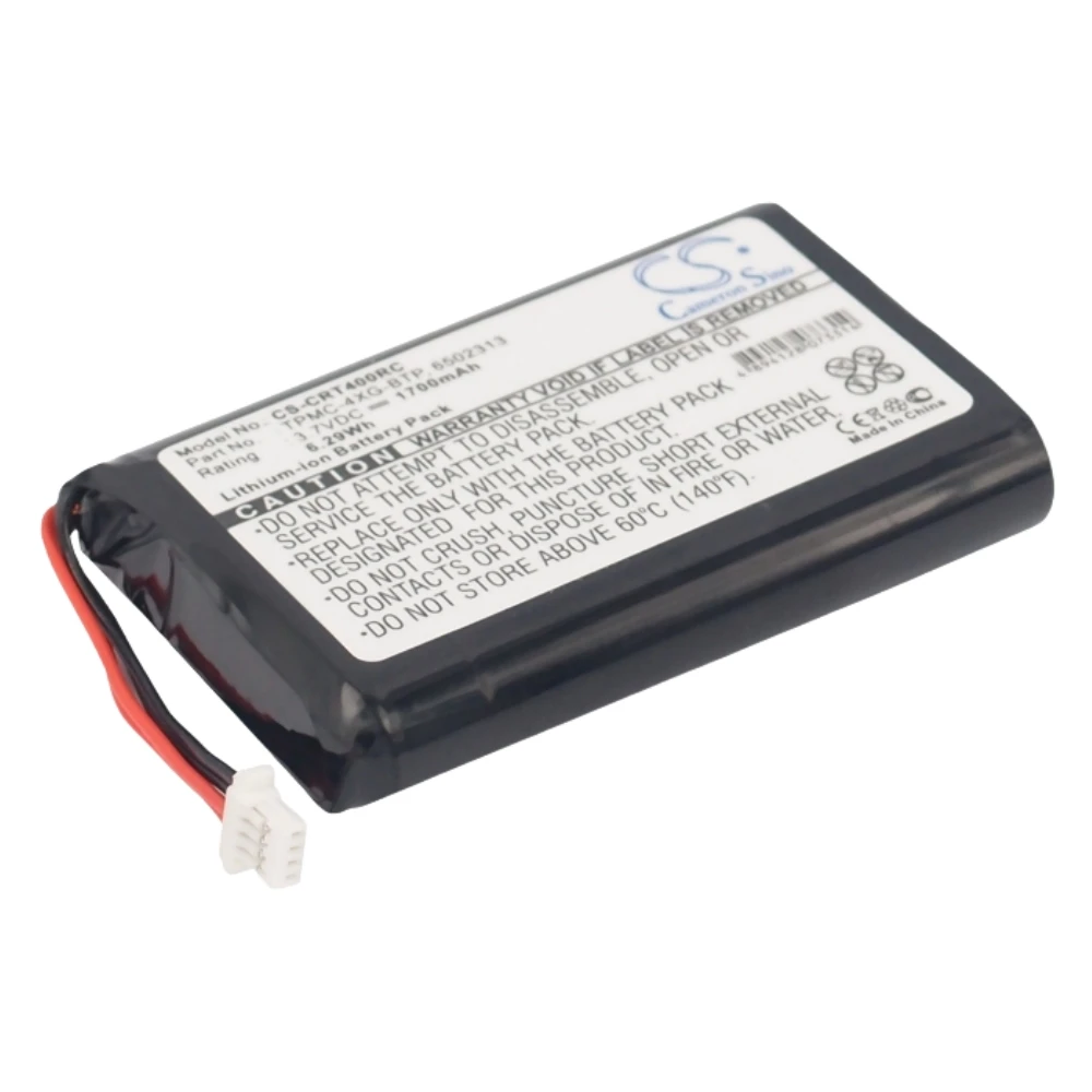 Li-ion Remote Control Battery for Crestron,3.7v,1700mAh,TPMC-4XG TPMC-4XG Touchpanel A0356,6502313