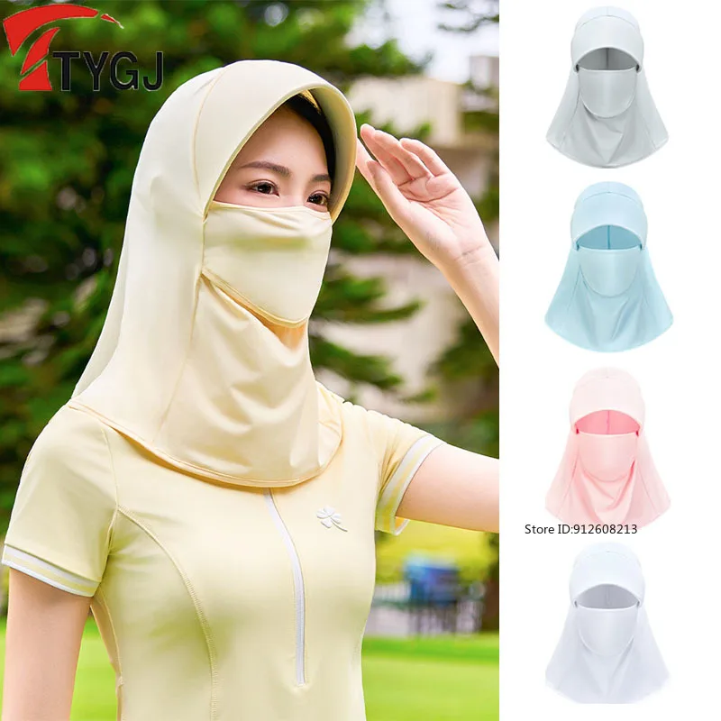 

TTYGJ Women Summer UV Protection Golf Neck Scarf Hat Cover Outdoor Wrap Cover Sports Cycling Sun Proof Cooling Mask