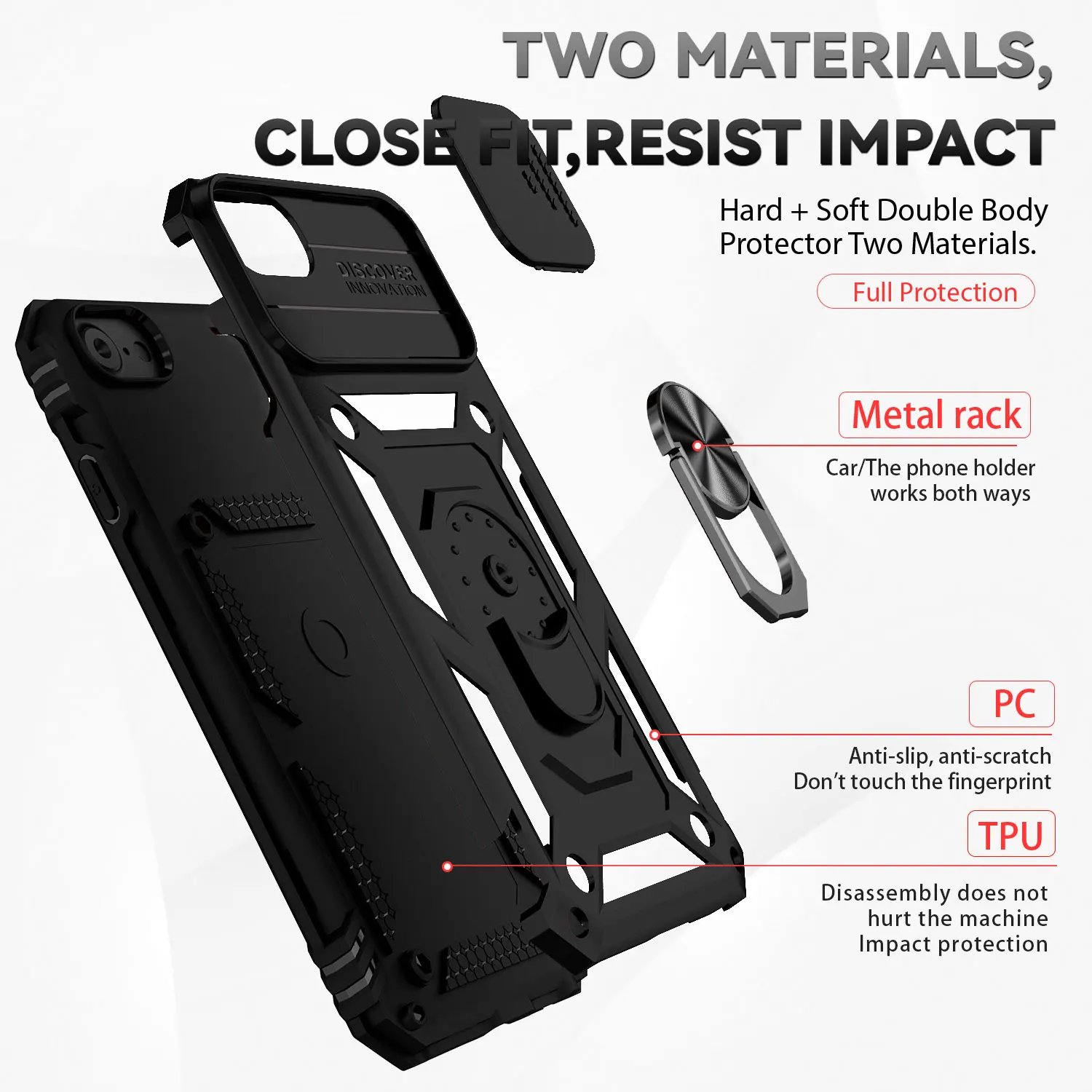 For iphone SE Cover iphone SE 2020 2022 2023 Fundas Coque Slide Lens Magnet Ring Holder Back Case For iphone 6 7 8
