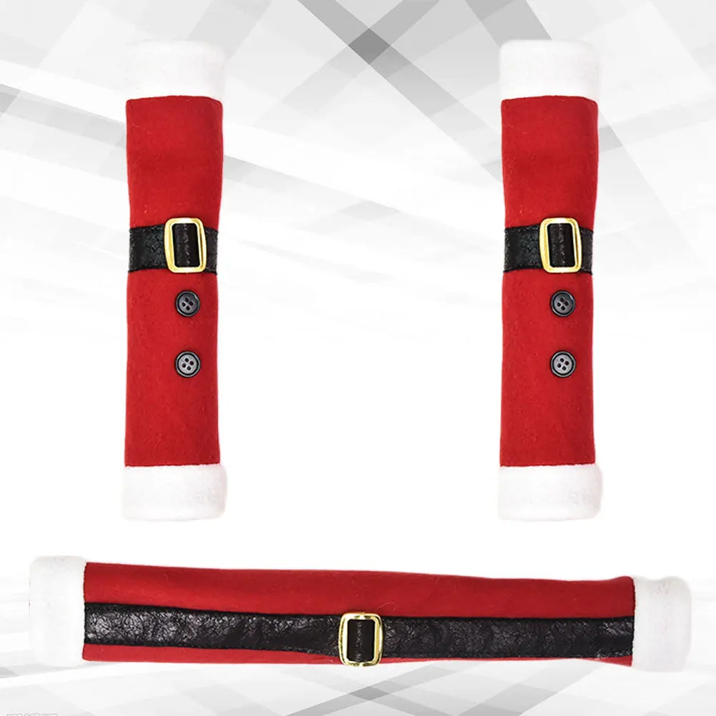 

3Pcs Christmas Handle Covers Cute Festive Fridge Microwave Oven Door Protectors Kitchen Appliance Decoration Smudge-Free