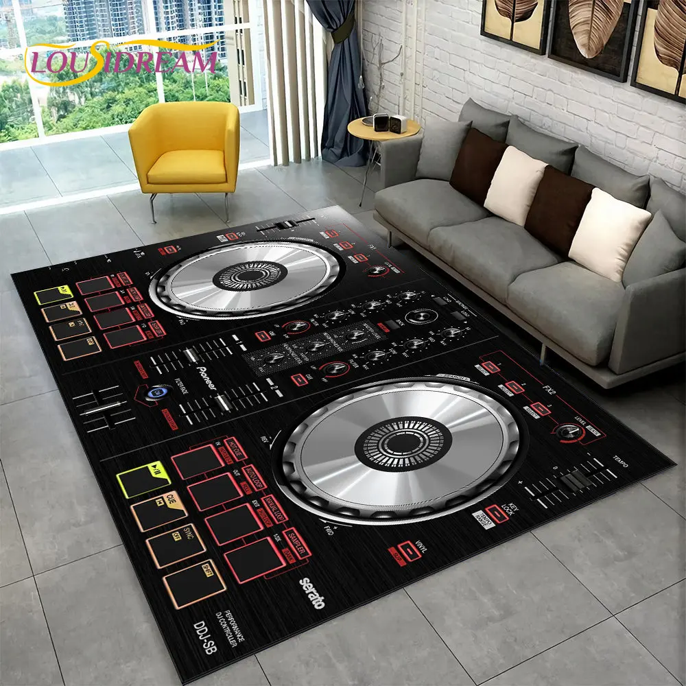 3D DJ Music Screen Keyboard Area Rug,Carpet Rug for Living Room Bedroom Sofa Doormat Hallway Decor,Sport Yoga Non-slip Floor Mat