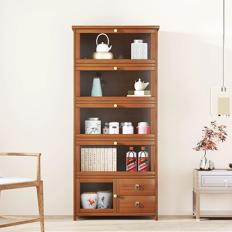 Bookshelf Simple floor children's bookcase Solid wood locker Simple modern reading rack Multi-layer shelf Storage rack