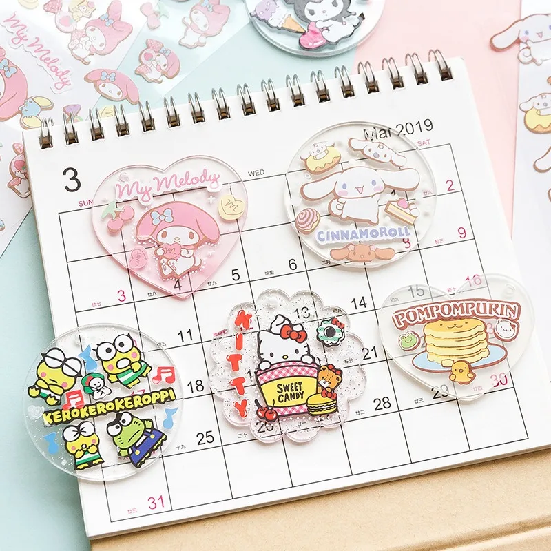 Sanrio Cute Kawaii Girl Heart Hellokitty Hellokitty Kuromi Cinnamoroll Handbook Goo Goo Card Stickers Children's Toys Gifts