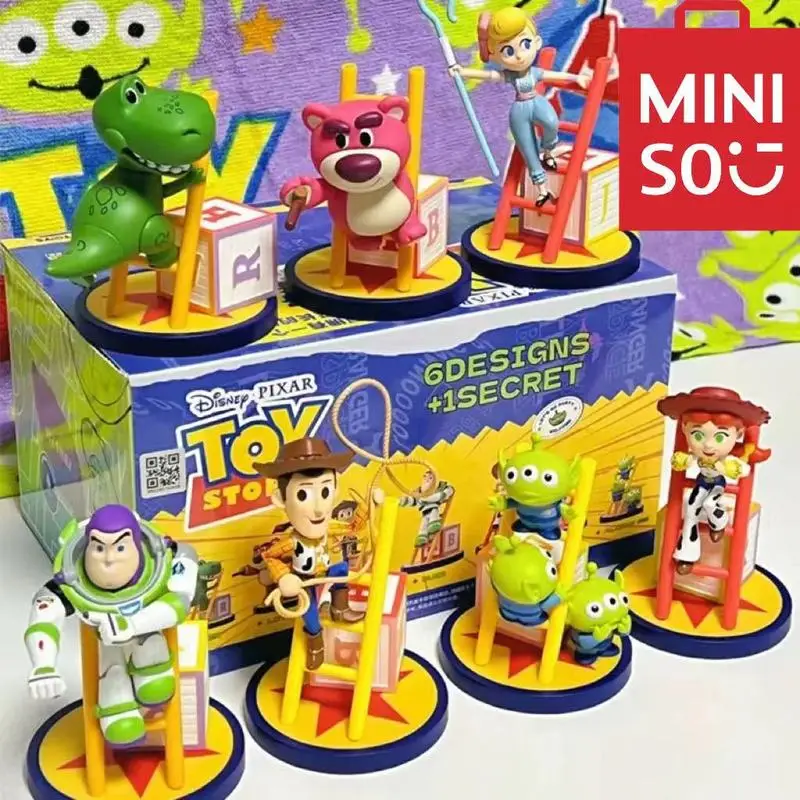 Blind Box Miniso Disney Toy Story Large Ladder Series Trendy Figures Cartoon Toys Peripheral Model Birthday Gift For Children