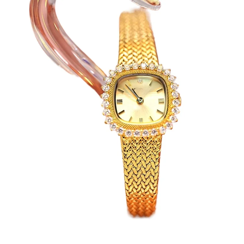 

Watch women's small dial wheat gold with jewelry light luxury small medieval diamond-encrusted sugar women's watch