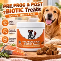Prebiotic Probiotic Postbiotic Soft Chews for Dogs Digestive Gut Calming Support Salmon Flavor 120 Chews 300g 1