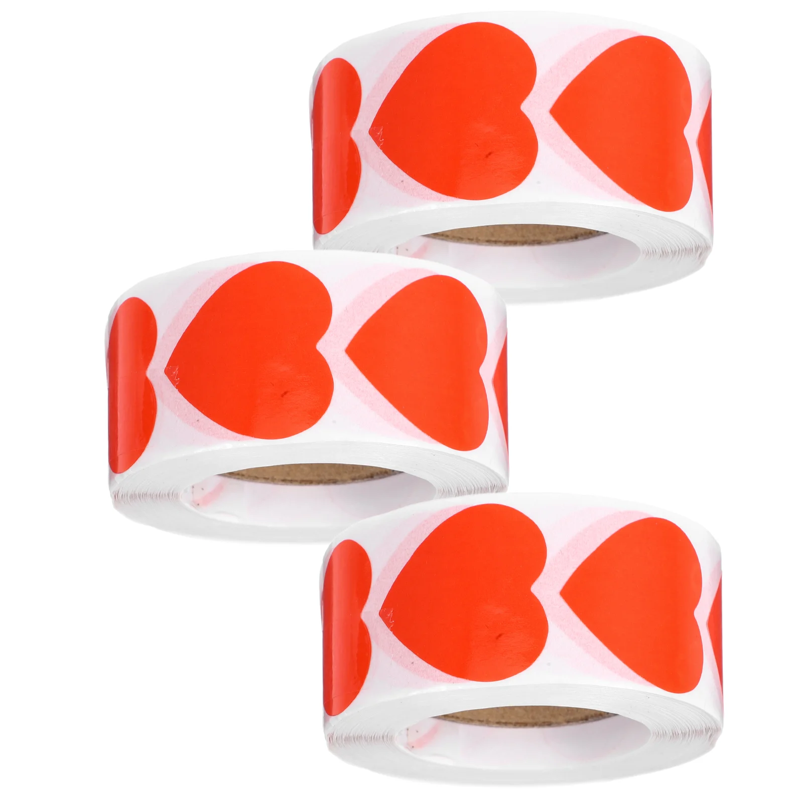 3 Rolls Heart Sticker Stickers Valentine Mini Coated Paper