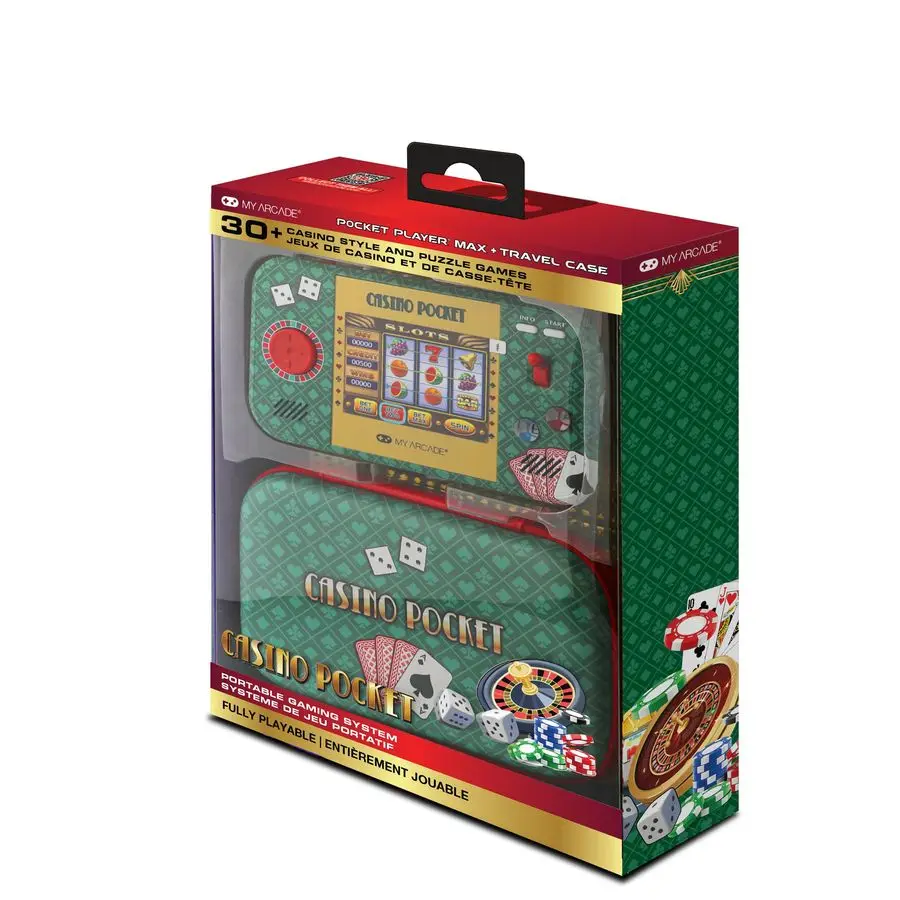 Arcade Casino Pocket Retro Casino Arcade Game, 30 Games, Rechargeable Battery, Includes Travel Case and Screen Protector, Roulet