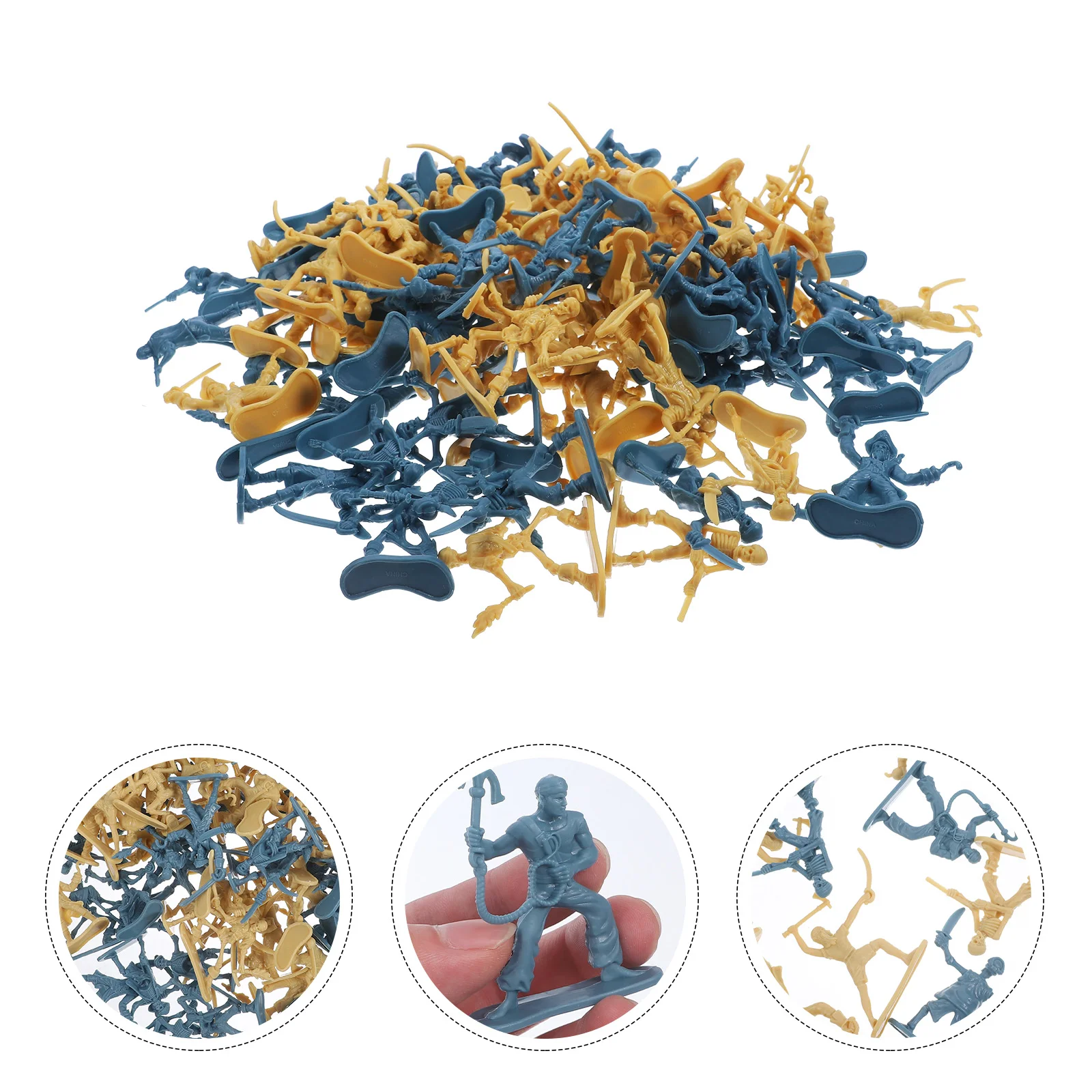 100 szt. Zestaw Pirackich Żołnierzy Figurki Akcji Wojownik Piracki Mini Zabawki Figurki Żołnierzy Modele Akcji Zabawki